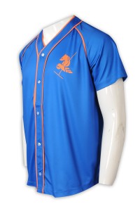 BU39   訂做印花logo棒球衫 棒球衫生產商   藍色